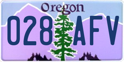 OR license plate 028AFV