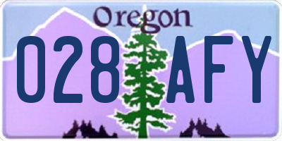 OR license plate 028AFY