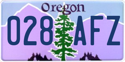 OR license plate 028AFZ