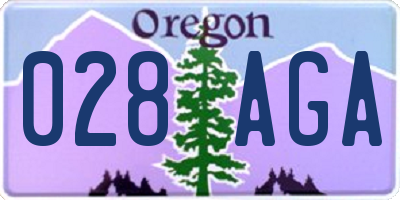 OR license plate 028AGA
