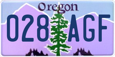 OR license plate 028AGF