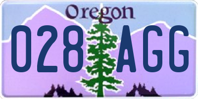 OR license plate 028AGG