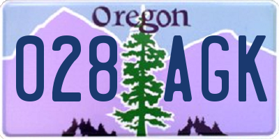 OR license plate 028AGK