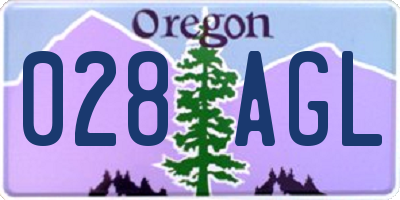 OR license plate 028AGL