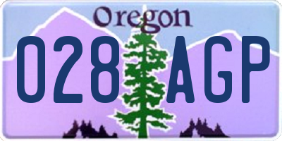 OR license plate 028AGP