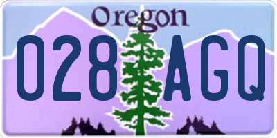 OR license plate 028AGQ