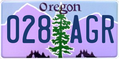 OR license plate 028AGR