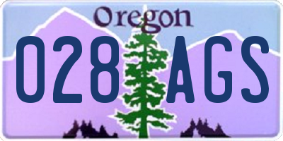 OR license plate 028AGS