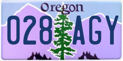 OR license plate 028AGY