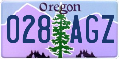 OR license plate 028AGZ