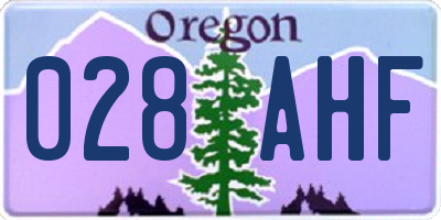 OR license plate 028AHF