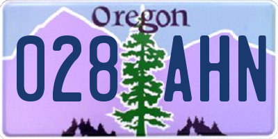 OR license plate 028AHN