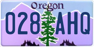 OR license plate 028AHQ