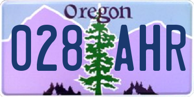 OR license plate 028AHR
