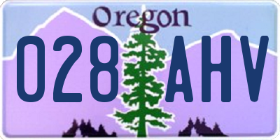 OR license plate 028AHV