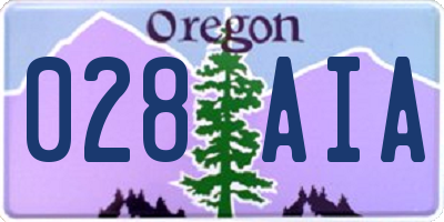OR license plate 028AIA