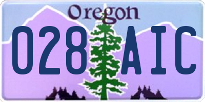 OR license plate 028AIC