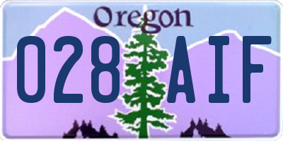 OR license plate 028AIF