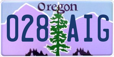 OR license plate 028AIG