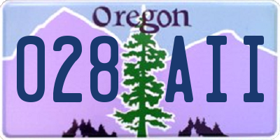 OR license plate 028AII