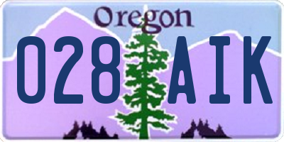 OR license plate 028AIK