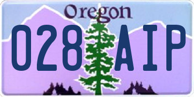 OR license plate 028AIP
