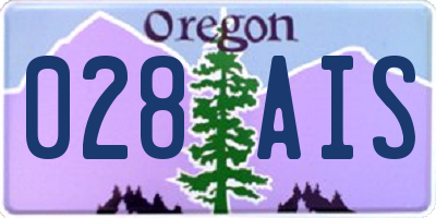 OR license plate 028AIS