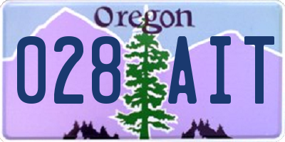 OR license plate 028AIT