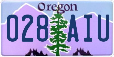 OR license plate 028AIU