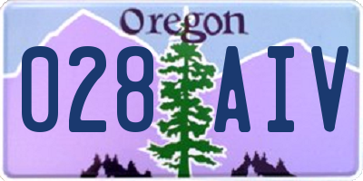 OR license plate 028AIV