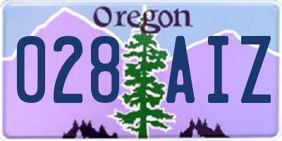 OR license plate 028AIZ