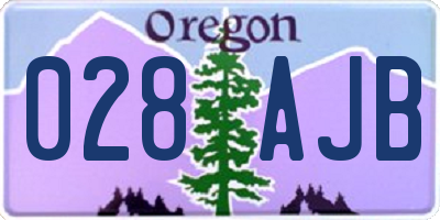 OR license plate 028AJB