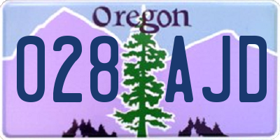 OR license plate 028AJD