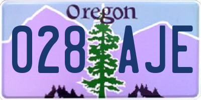 OR license plate 028AJE