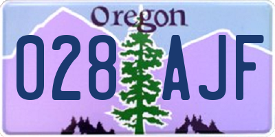 OR license plate 028AJF