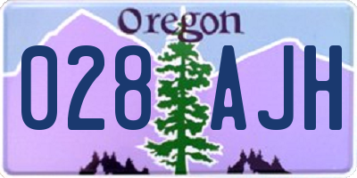 OR license plate 028AJH