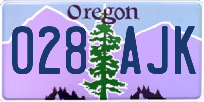 OR license plate 028AJK