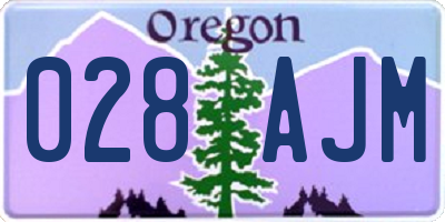 OR license plate 028AJM