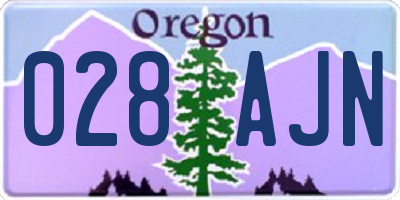 OR license plate 028AJN