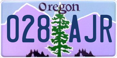 OR license plate 028AJR