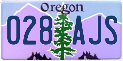 OR license plate 028AJS