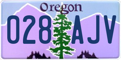 OR license plate 028AJV