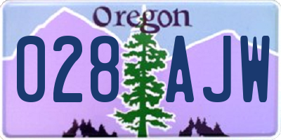 OR license plate 028AJW