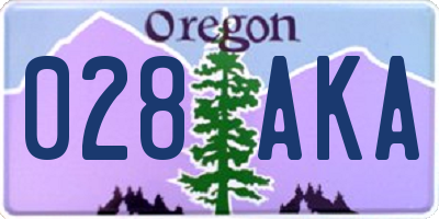 OR license plate 028AKA
