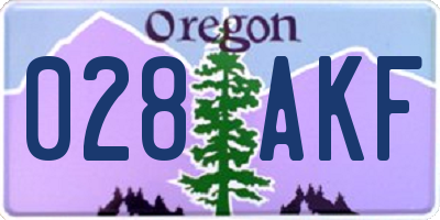 OR license plate 028AKF
