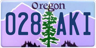 OR license plate 028AKI