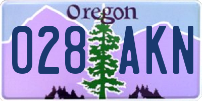 OR license plate 028AKN
