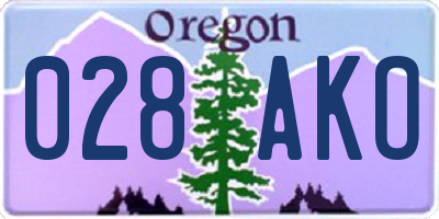 OR license plate 028AKO