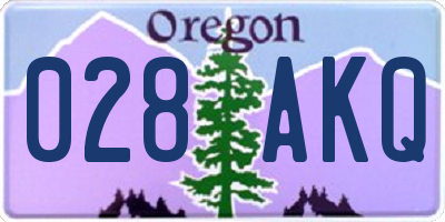 OR license plate 028AKQ