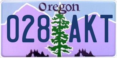 OR license plate 028AKT